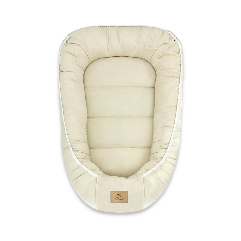 Coșuleț bebeluș Qmini Baby Nest 55x75 cm, Bej cald – imagine produs 3