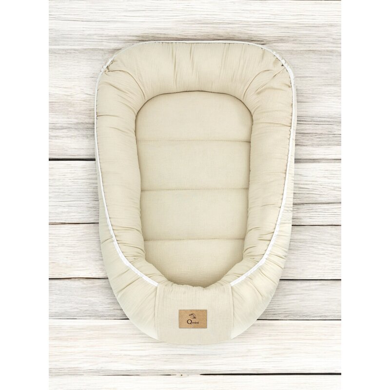 Coșuleț bebeluș Qmini Baby Nest 55x75 cm, Bej cald – imagine produs 4