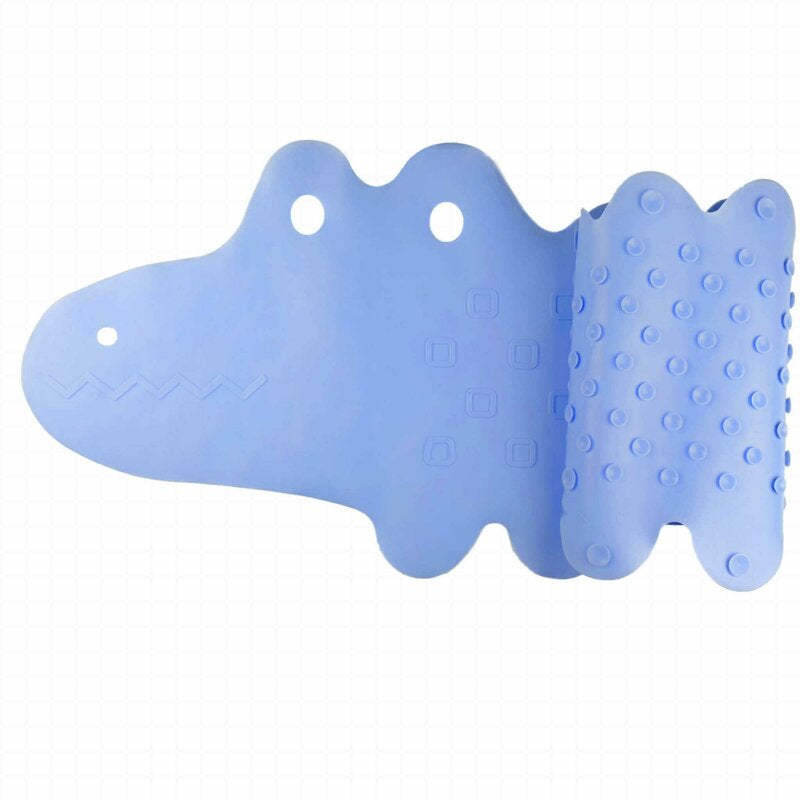 Covoras de baie Bocioland antiderapant, cu ventuze, 33x90 cm, Crocodile Blue