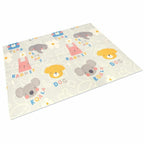 Covoras de joaca, Bocioland, Grey Elephant, Pliabil, Protectie impotriva loviturilor, Dimensiune mare, 180 x 150 cm, Cu Imprimeu pe ambele parti, Potrivit pentru utlizare atat in interior, cat si in exterior