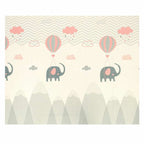 Covoras de joaca, Bocioland, Grey Elephant, Pliabil, Protectie impotriva loviturilor, Dimensiune mare, 180 x 150 cm, Cu Imprimeu pe ambele parti, Potrivit pentru utlizare atat in interior, cat si in exterior