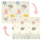 Covoras de joaca Bocioland Grey Elephant, pliabil, 180x150 cm