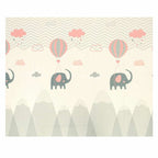 Covoras de joaca, Bocioland, Grey Elephant, Pliabil, Protectie impotriva loviturilor, Dimensiune mare, 180 x 150 cm, Cu Imprimeu pe ambele parti, Potrivit pentru utlizare atat in interior, cat si in exterior