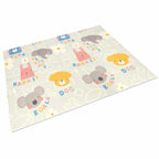 Covoras de joaca, Bocioland, Grey Elephant, Pliabil, Protectie impotriva loviturilor, Dimensiune mare, 180 x 150 cm, Cu Imprimeu pe ambele parti, Potrivit pentru utlizare atat in interior, cat si in exterior