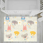 Covoras de joaca, Bocioland, Grey Elephant, Pliabil, Protectie impotriva loviturilor, Dimensiune mare, 180 x 150 cm, Cu Imprimeu pe ambele parti, Potrivit pentru utlizare atat in interior, cat si in exterior