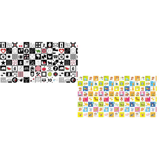 Covoras de joaca, Bocioland, Happy Day, Pliabil, Protectie impotriva loviturilor, Dimensiune mare, 200 x 150 cm, Cu Imprimeu pe ambele parti, Potrivit pentru utlizare atat in interior, cat si in exterior