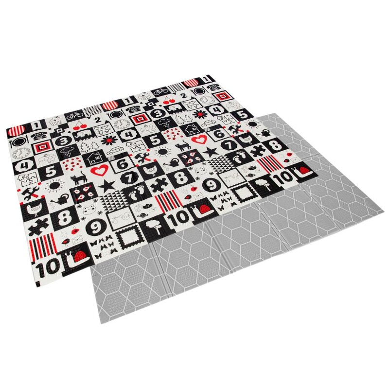 Covoras de joaca, Bocioland, Honeycomb, Pliabil, Protectie impotriva loviturilor, Dimensiune mare, 200 x 150 cm, Cu Imprimeu pe ambele parti, Potrivit pentru utlizare atat in interior, cat si in exterior