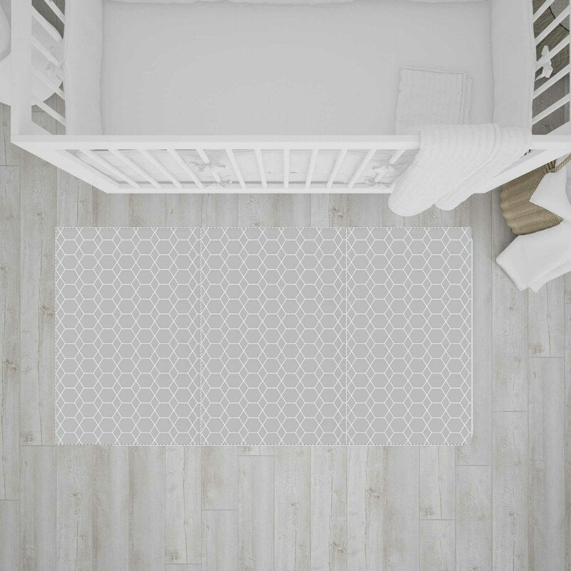 Covoras de joaca, Bocioland, Honeycomb, Pliabil, Protectie impotriva loviturilor, Dimensiune mare, 200 x 150 cm, Cu Imprimeu pe ambele parti, Potrivit pentru utlizare atat in interior, cat si in exterior