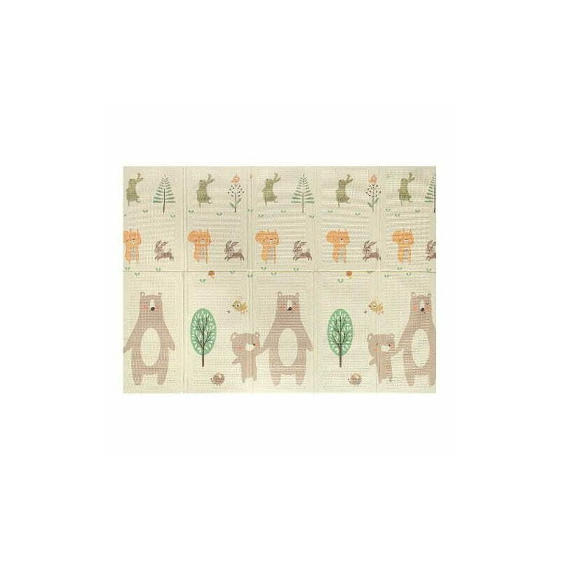 Covoras de joaca, Bocioland, Little Bear, Pliabil, Protectie impotriva loviturilor, Dimensiune mare, 200 x 150 cm, Cu Imprimeu pe ambele parti, Potrivit pentru utlizare atat in interior, cat si in exterior