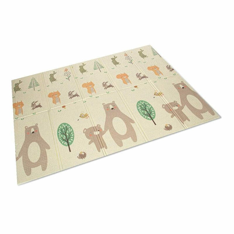 Covoras de joaca, Bocioland, Little Bear, Pliabil, Protectie impotriva loviturilor, Dimensiune mare, 200 x 150 cm, Cu Imprimeu pe ambele parti, Potrivit pentru utlizare atat in interior, cat si in exterior