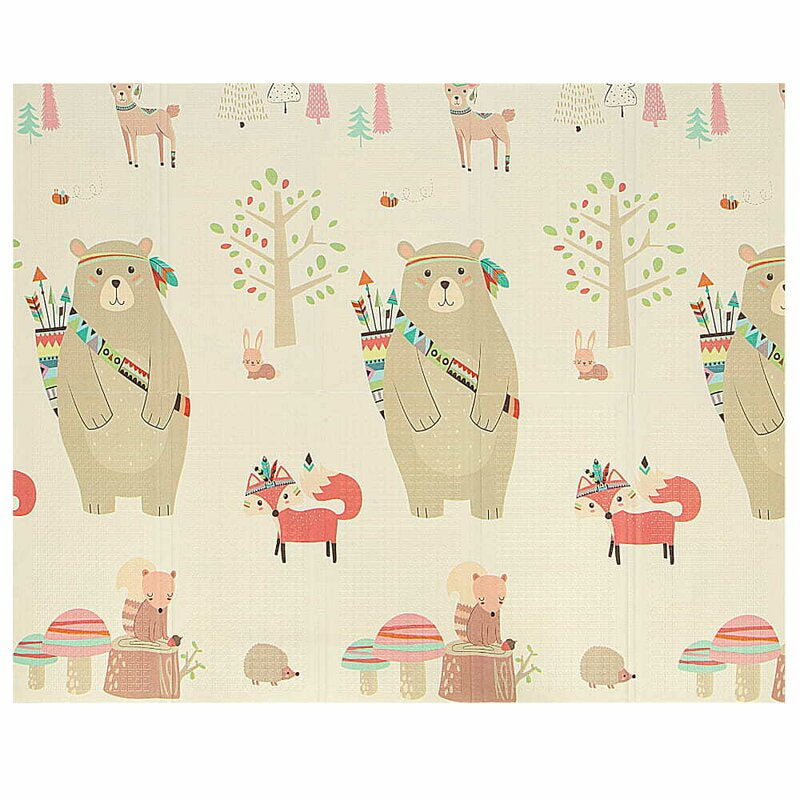 Covoras de joaca, Bocioland, Panda, Pliabil, Protectie impotriva loviturilor, Dimensiune mare, 180 x 150 cm, Cu Imprimeu pe ambele parti, Potrivit pentru utlizare atat in interior, cat si in exterior