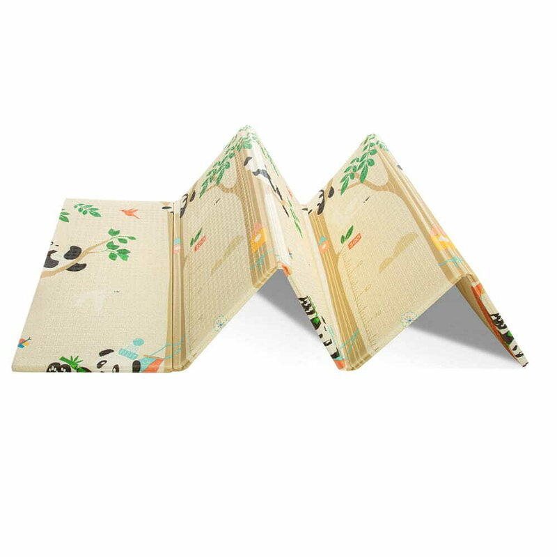 Covoras de joaca, Bocioland, Panda, Pliabil, Protectie impotriva loviturilor, Dimensiune mare, 180 x 150 cm, Cu Imprimeu pe ambele parti, Potrivit pentru utlizare atat in interior, cat si in exterior