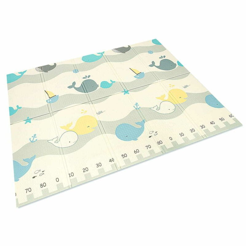 Covoras de joaca, Bocioland, Water City, Pliabil, Protectie impotriva loviturilor, Dimensiune mare, 180 x 150 cm, Cu Imprimeu pe ambele parti, Potrivit pentru utlizare atat in interior, cat si in exterior