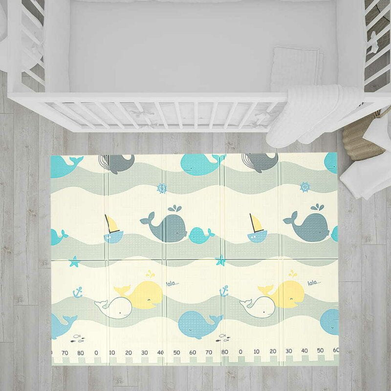 Covoras de joaca, Bocioland, Water City, Pliabil, Protectie impotriva loviturilor, Dimensiune mare, 180 x 150 cm, Cu Imprimeu pe ambele parti, Potrivit pentru utlizare atat in interior, cat si in exterior