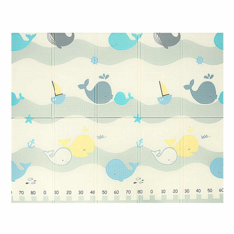 Covoras de joaca, Bocioland, Water City, Pliabil, Protectie impotriva loviturilor, Dimensiune mare, 180 x 150 cm, Cu Imprimeu pe ambele parti, Potrivit pentru utlizare atat in interior, cat si in exterior