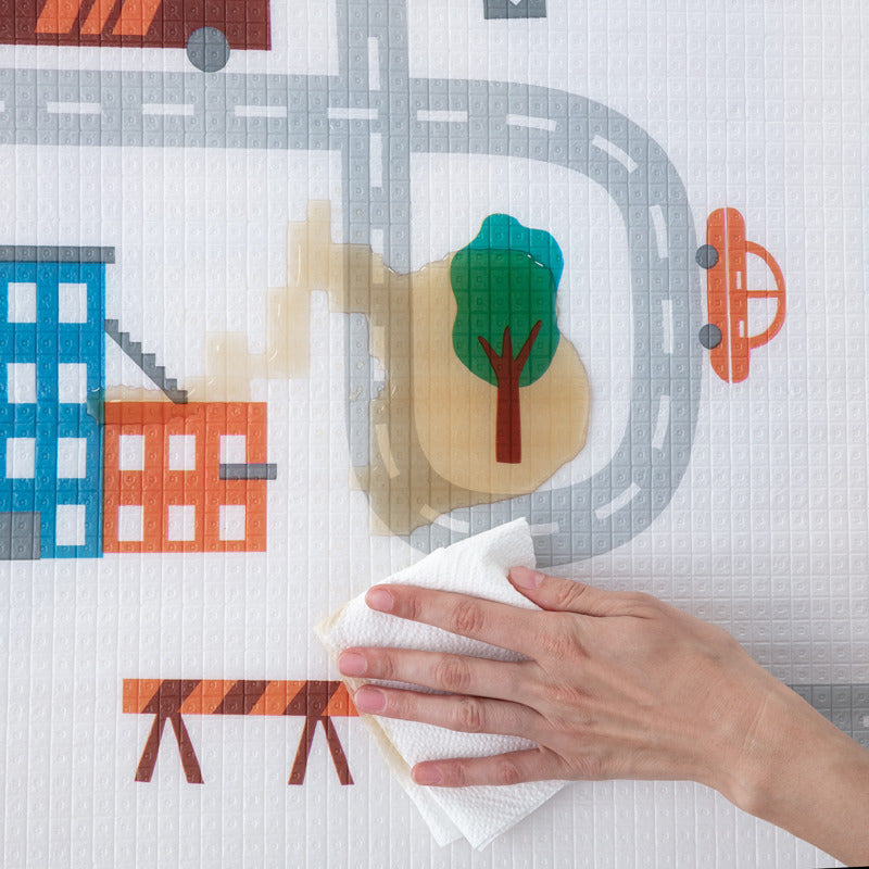 Covoras de joaca, Feedo, Reversibil, Impermeabil, Din spuma, Fara BPA, 180 x 180 x 1 cm, 0 luni+, Multicolor