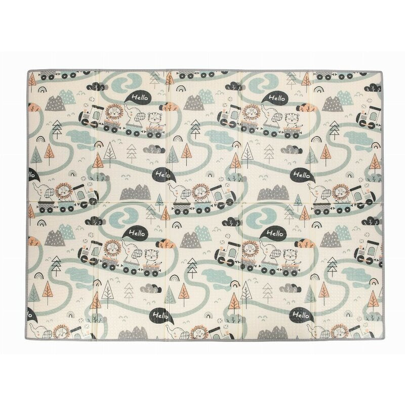 Covoras de joaca, FreeON, Magic Road, Cu doua fete, Pliabil, Protectie impotriva loviturilor, 200 x 150 cm, Cu Imprimeu pe ambele parti, 0 luni+, Multicolor