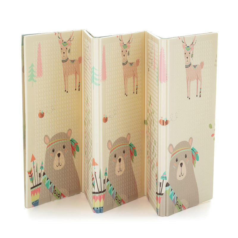 Covoras de joaca, Petite&Mars, Reversibil, Include geanta pentru transport, Pliabil si impermeabil, Non-toxic, 197 x 147 x 1 cm, Animale, 0 luni+, Multicolor