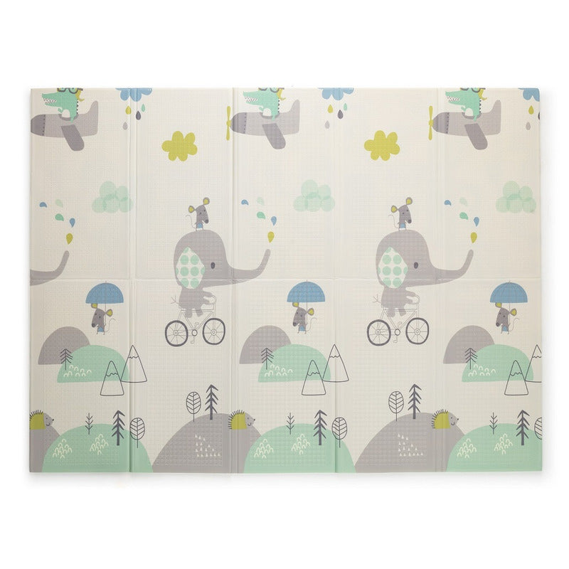 Covoras de joaca reversibil Petite&Mars 197 x 147 cm cu geanta de transport Oras, imagine 3