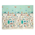 Covoras de joaca reversibil Petite&Mars 197 x 147 cm cu geanta de transport Oras, imagine 2