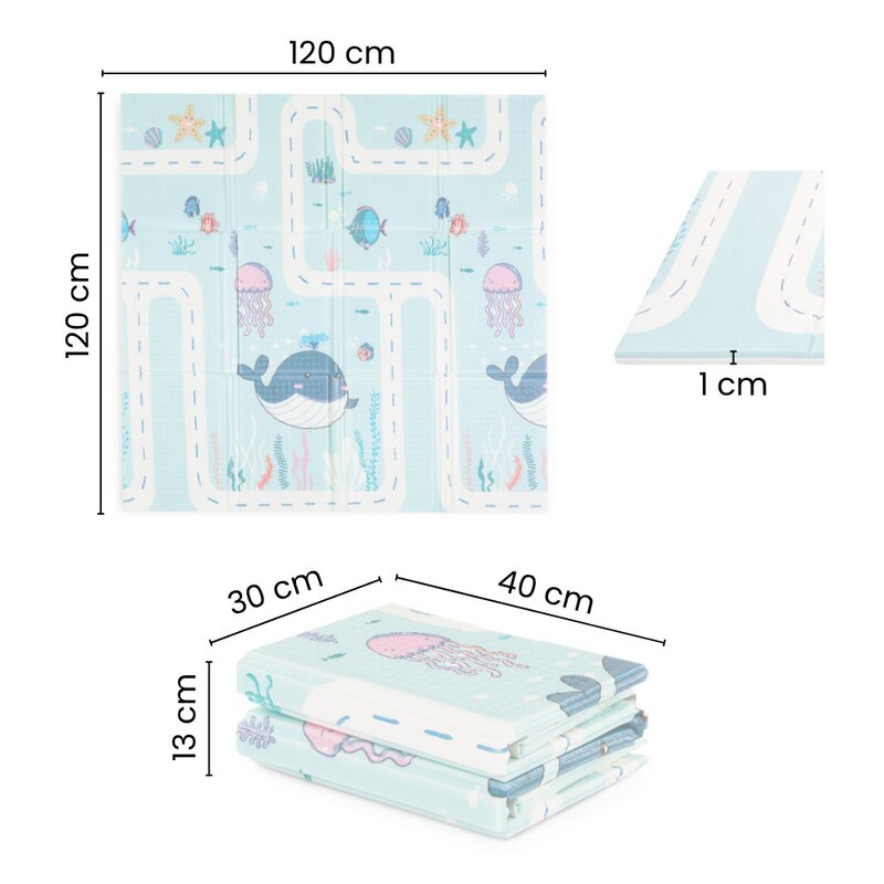 Covoras educativ Petite&Mars Campy S din spuma XPE 120 x 120 cm, pliabil
