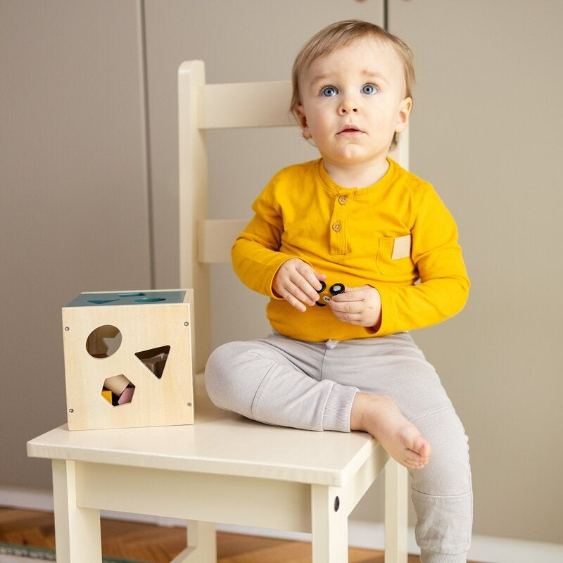 Cub de activitati, Petite&Mars, Gravity Wood of Mars, Cu 12 piese, 12 luni+, Multicolor