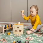 Cub de activitati din lemn Petite&Mars Gravity Wood of Mars 12 piese