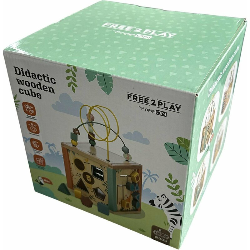 Cub mare de activitati din lemn Free2Play Safari