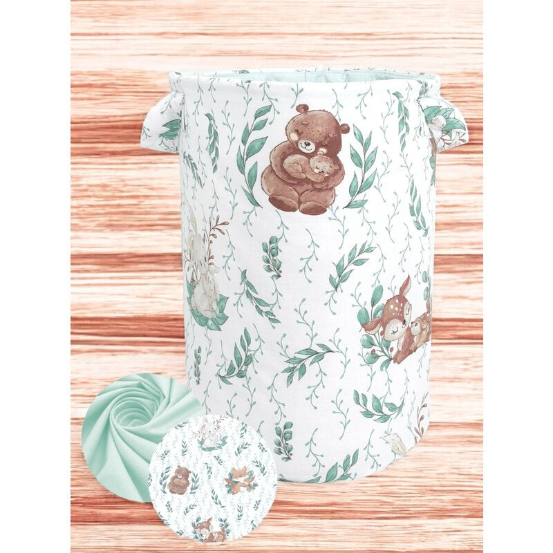 Cutie depozitare jucarii, MimiNu, Din bumbac certificat Oeko Tex Standard 100, Cu manere, 50x35 cm, Lulu Natural