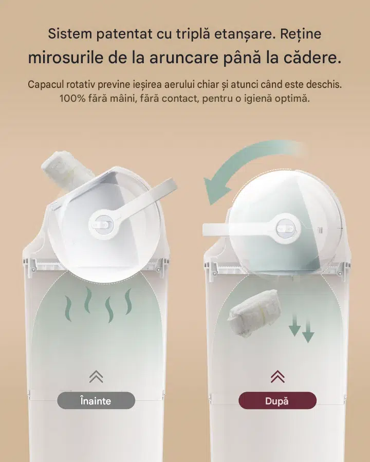 Cos pentru Scutece Momcozy Diaper Pail - Etansare Tripla, Inaltime Ergonomica