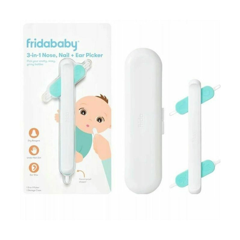 Dispozitiv de curatare, Fridababy, Multifunctional, Cu 4 capete, Pentru unghii, mucoasa nazala, urechi si alte parti ale corpului, Reutilizabil, 0 luni+