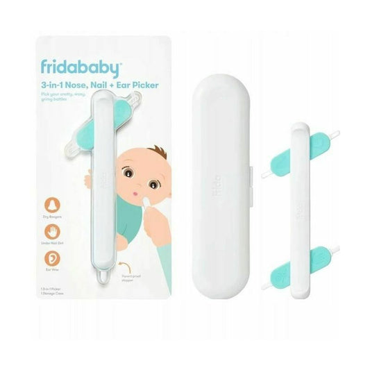 Dispozitiv de curatare, Fridababy, Multifunctional, Cu 4 capete, Pentru unghii, mucoasa nazala, urechi si alte parti ale corpului, Reutilizabil, 0 luni+