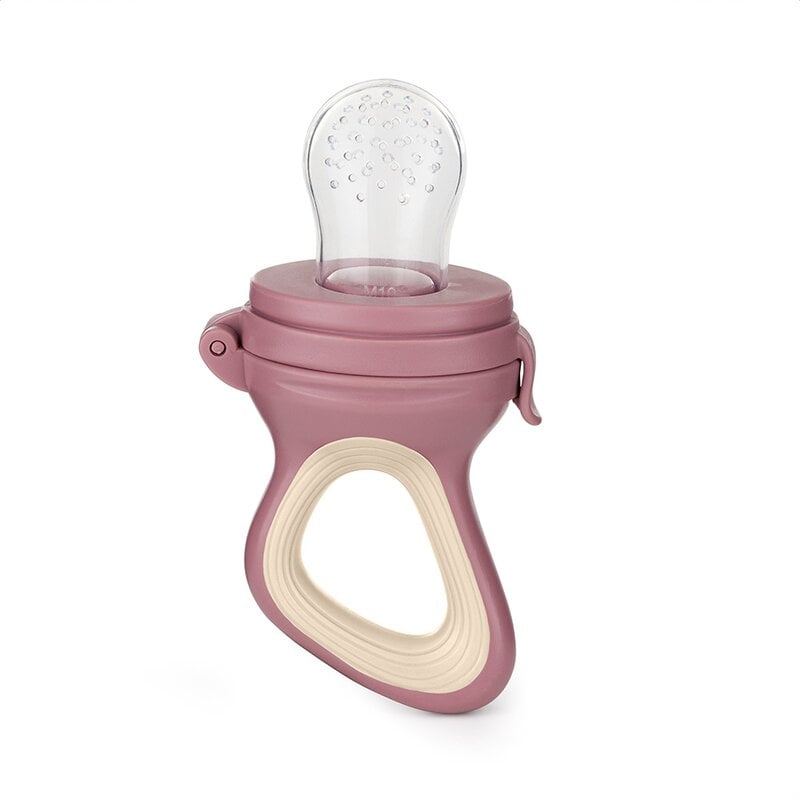 Dispozitiv de hranire, Petite&Mars, Pentru fructe si legume, Include capac de protectie, 6+ luni, Roz