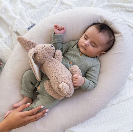 Pernă Doomoo Comfy Big Tetra 3în1 Bumbac Organic Almond Gravide+Alaptare