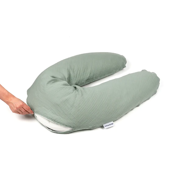 Pernă Doomoo Comfy Big Tetra 3în1 Bumbac Organic Green Gravide+Alaptare
