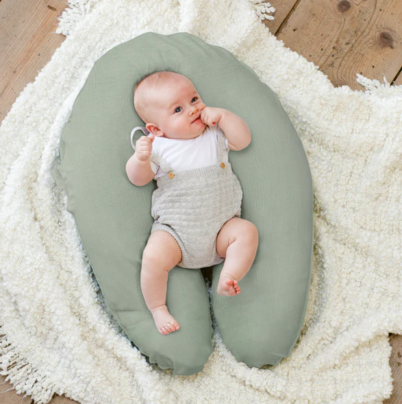 Pernă Doomoo Comfy Big Tetra 3în1 Bumbac Organic Green Gravide+Alaptare
