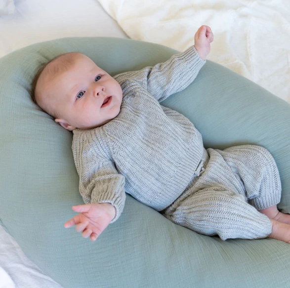 Pernă Doomoo Comfy Big Tetra 3în1 Bumbac Organic Green Gravide+Alaptare