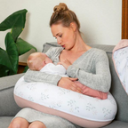 Pernă Doomoo Buddy 3în1 Bumbac Organic Spring Pink Gravide+Alaptare