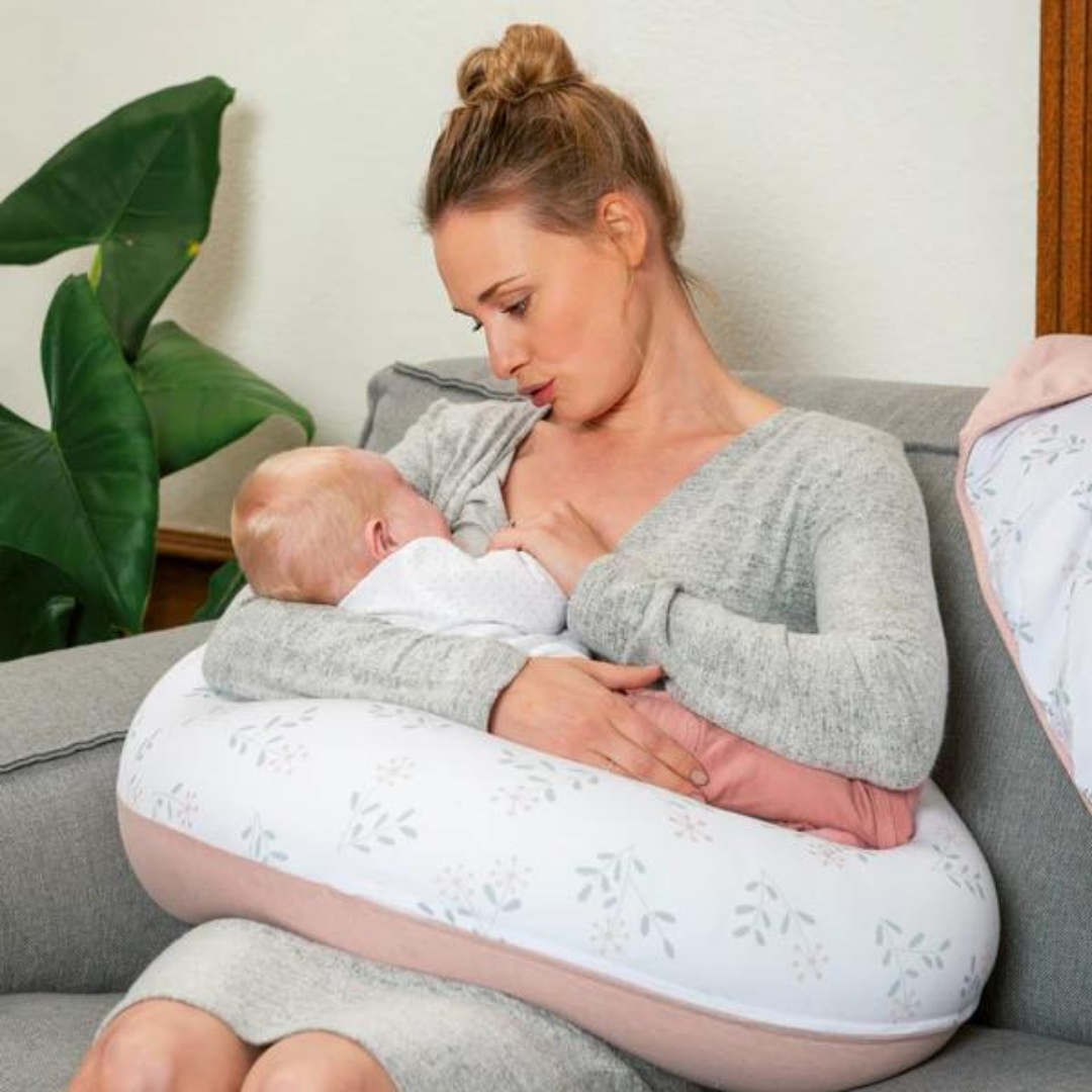 Pernă Doomoo Buddy 3în1 Bumbac Organic Spring Pink Gravide+Alaptare