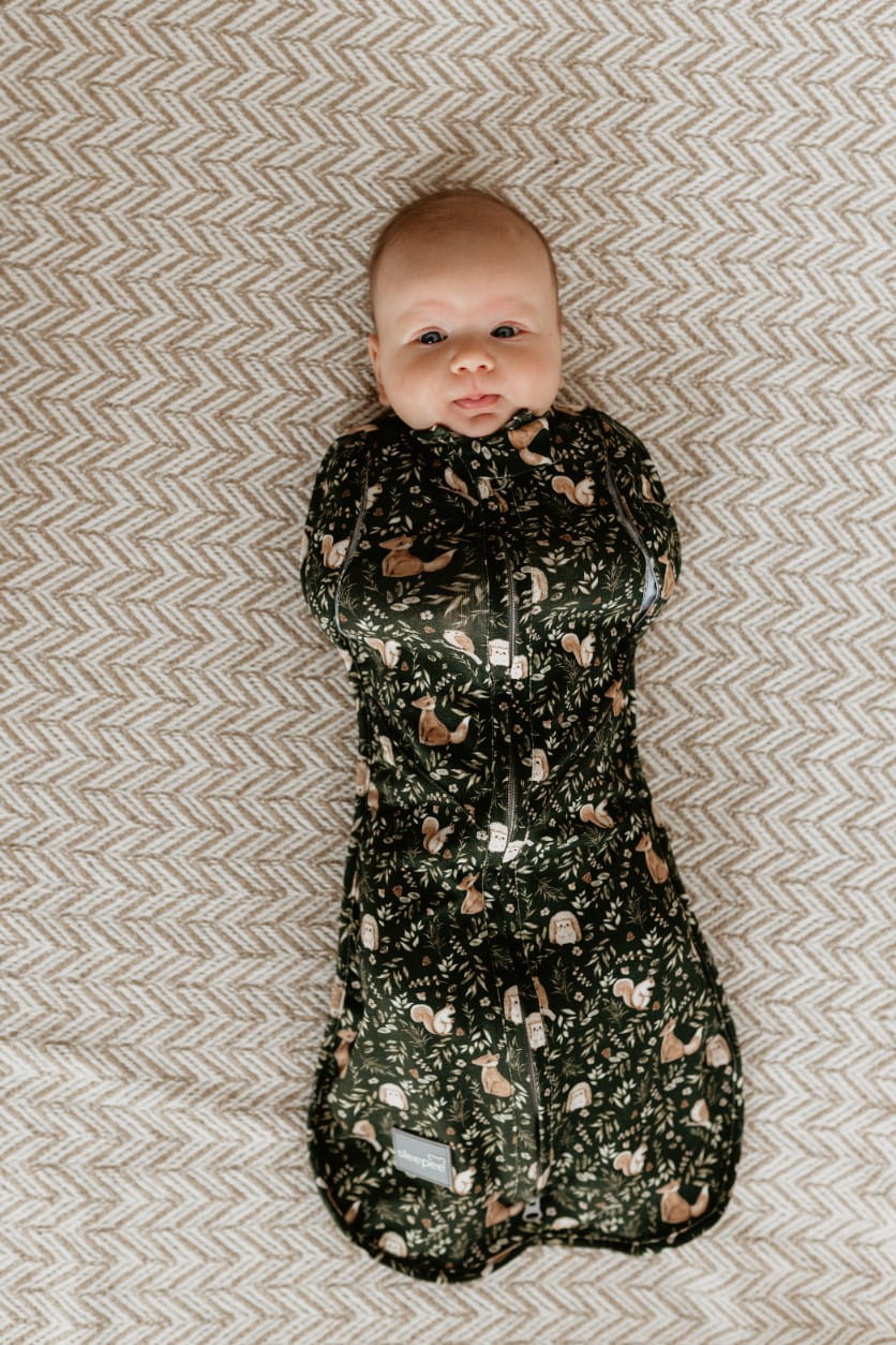 Saculet Swaddle infasat Bumbac + Caciulita Sleepee