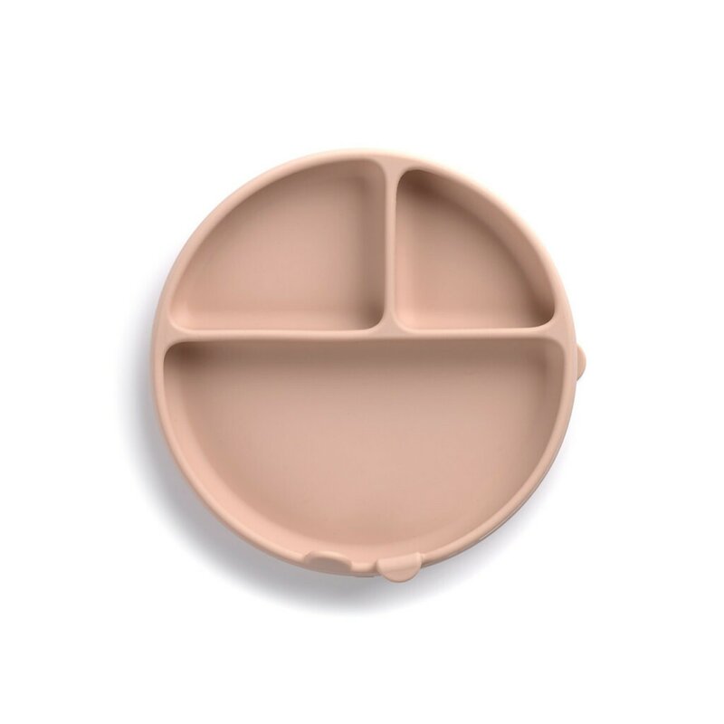 Farfurie BLW, Jane, Din silicon, Cu ventuze, 17 x 17 x 4 cm, BPA Free, Pale