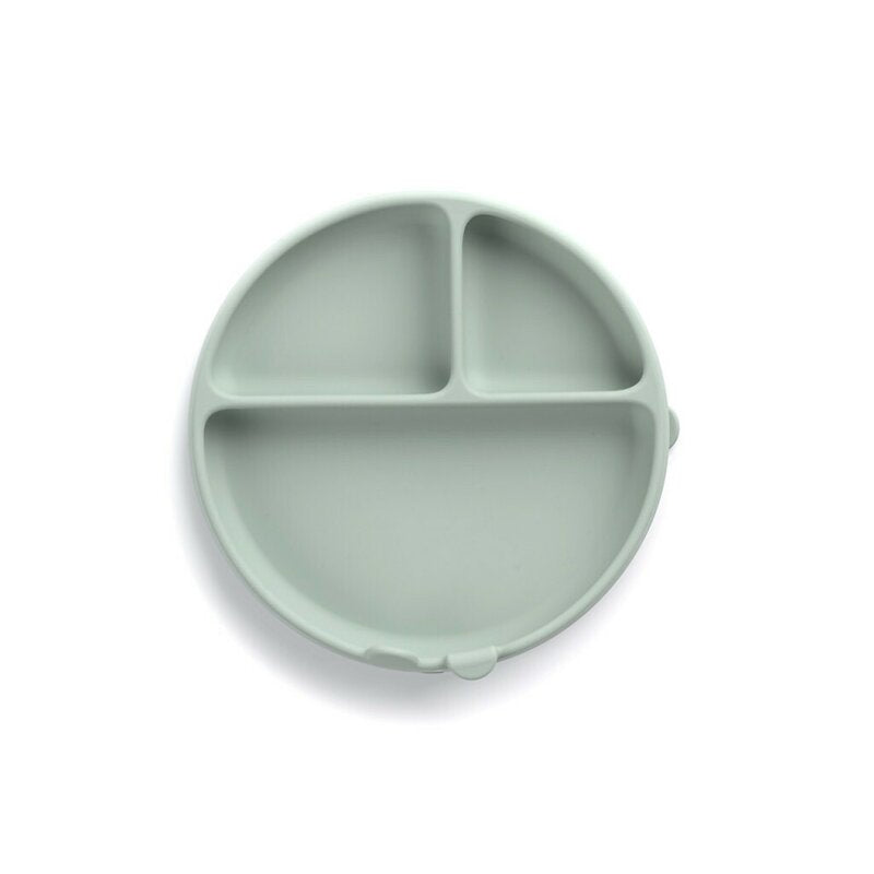 Farfurie BLW, Jane, Din silicon, Cu ventuze, 17 x 17 x 4 cm, BPA Free, Mint