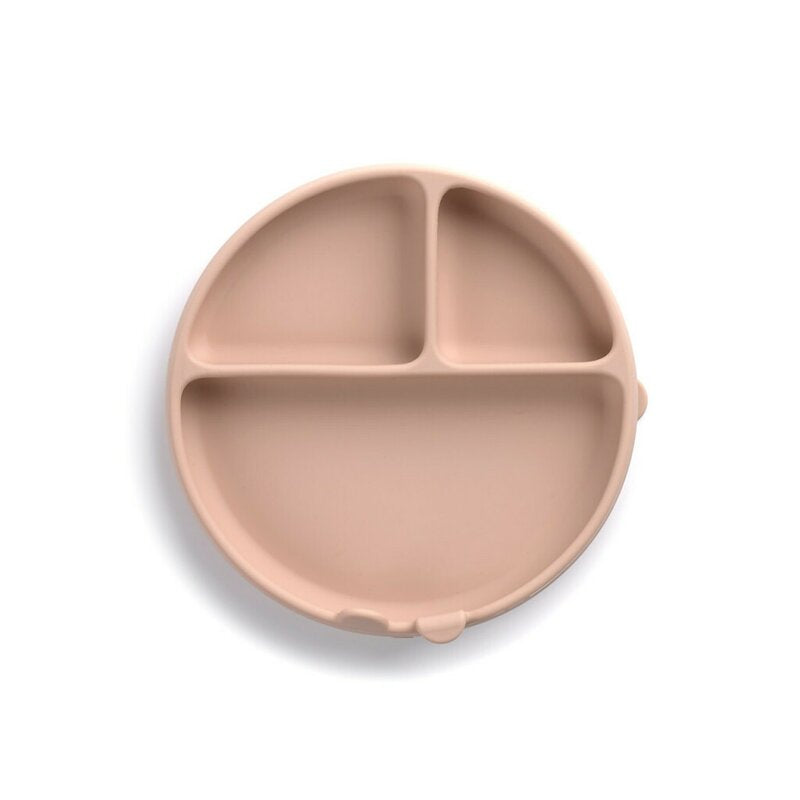 Farfurie BLW, Jane, Din silicon, Cu ventuze, 17 x 17 x 4 cm, BPA Free, Pale