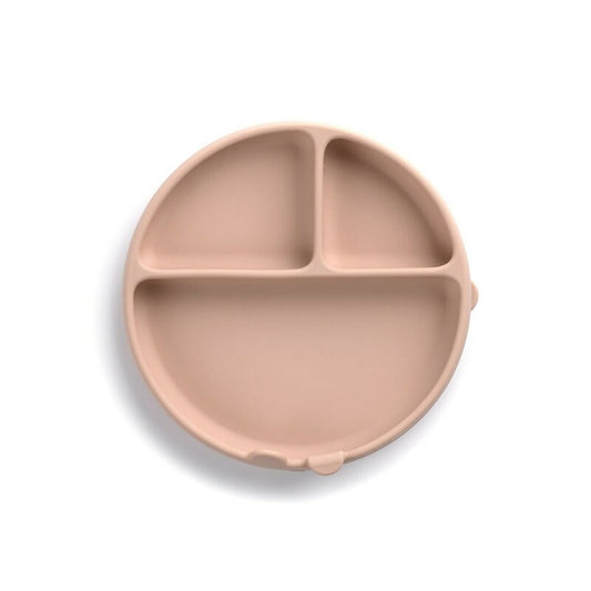 Farfurie BLW, Jane, Din silicon, Cu ventuze, 17 x 17 x 4 cm, BPA Free, Pale