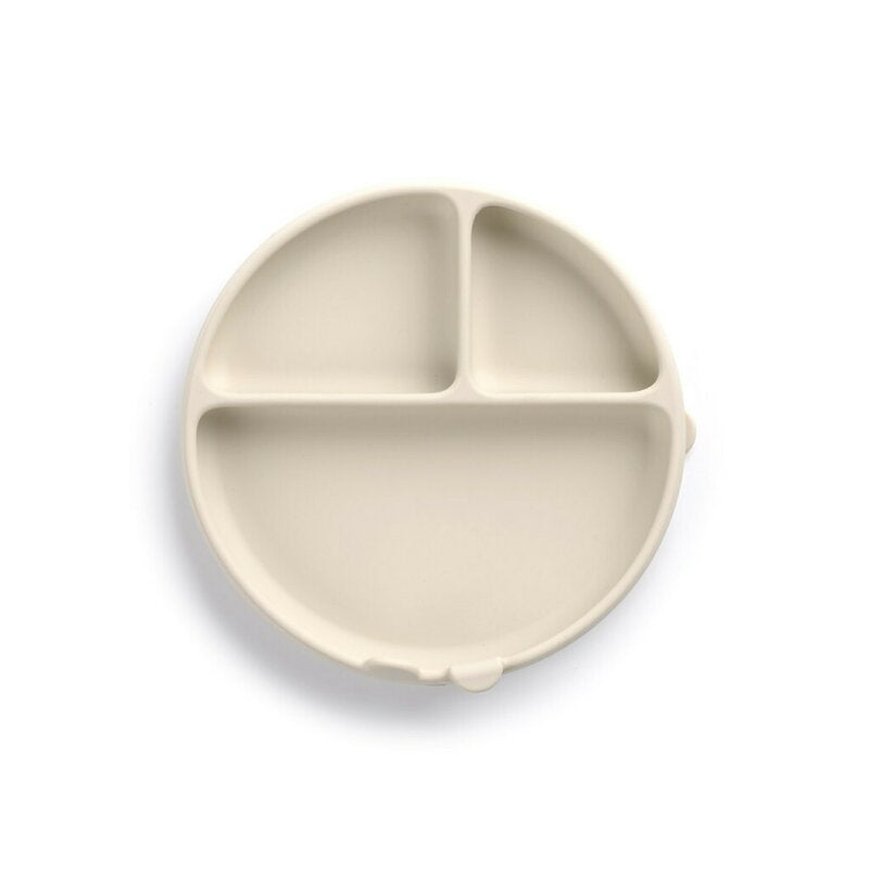 Farfurie BLW, Jane, Din silicon, Cu ventuze, 17 x 17 x 4 cm, BPA Free, Sand