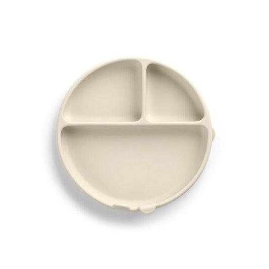 Farfurie BLW, Jane, Din silicon, Cu ventuze, 17 x 17 x 4 cm, BPA Free, Sand