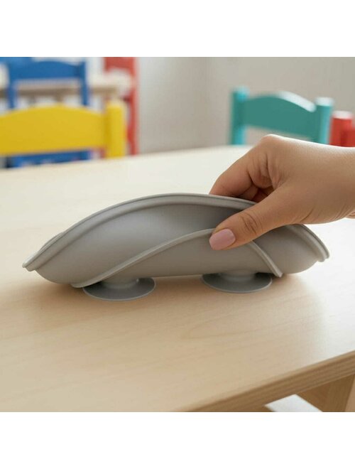 Farfurie Compartimentată Bocioland Silicon 3 Compartimente Ventuze BPA Free 6-36 Luni Gray