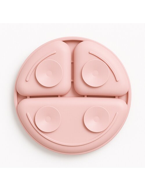 Farfurie Compartimentată Bocioland Silicon 3 Compartimente Ventuze BPA Free 6-36 Luni Pink