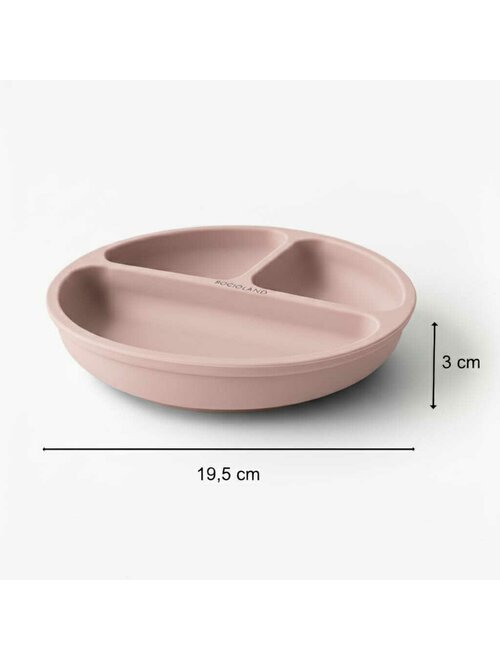 Farfurie Compartimentată Bocioland Silicon 3 Compartimente Ventuze BPA Free 6-36 Luni Pink