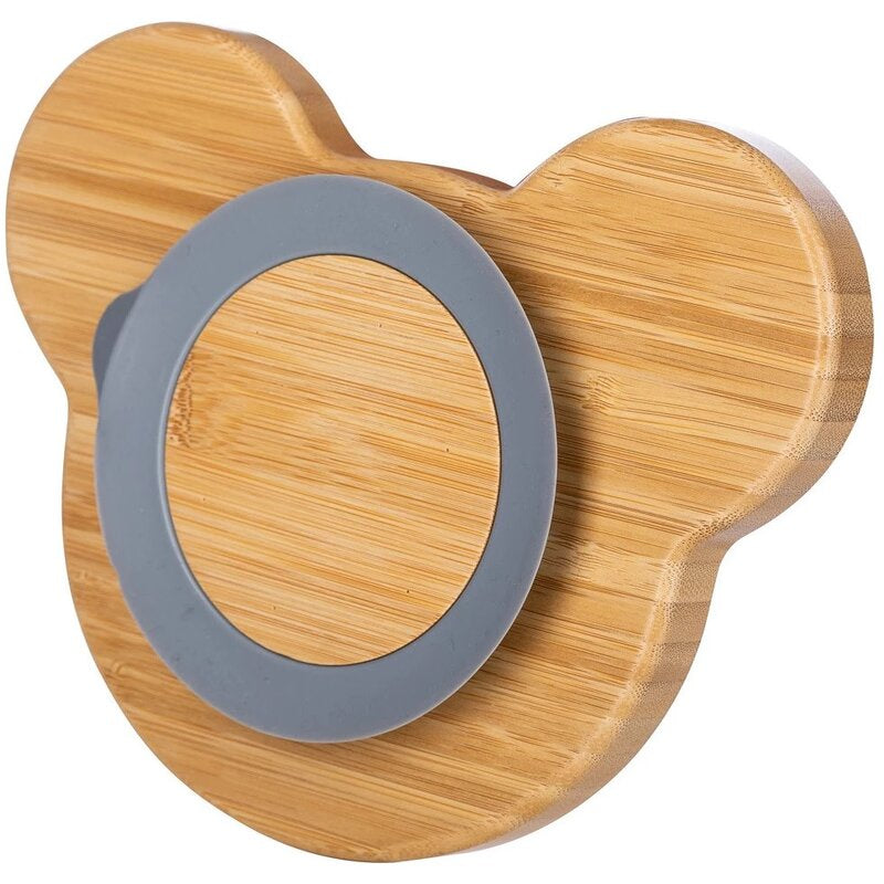 Farfurie compartimentata, FreeON, Din bambus, Cu ventuza, Conform cu standardul european de securitate EN 14372:2004, Bear